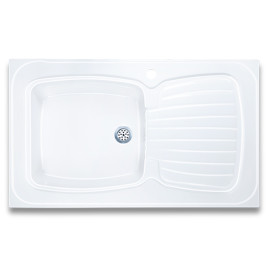 Mister Bâti|Evier Cuisine Roxan 100 x 60 cm Granité Blanc