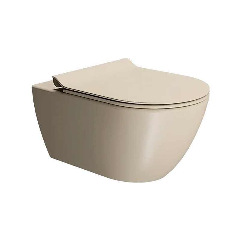 Mister Bâti|CUVETTE SUSPENDUE RIMLESS TORNADO EXTRA-GLAZE ANTI BACTERIEN GREGE 55x36 AVEC FIXATION SERIE PURA