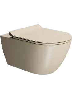 Mister Bâti|CUVETTE SUSPENDUE RIMLESS TORNADO EXTRA-GLAZE ANTI BACTERIEN GREGE 55x36 AVEC FIXATION SERIE PURA