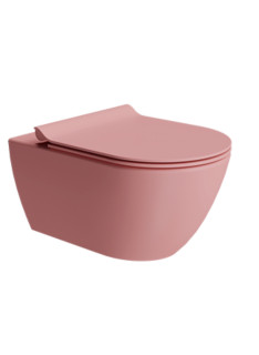 Mister Bâti|CUVETTE SUSPENDU EXTRA-GLAZE ANTI BACTERIEN ROSE 55x36 AVEC FIXATION SERIE PURA