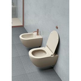 Mister Bâti|CUVETTE SUSPENDUE RIMLESS TORNADO EXTRA-GLAZE ANTI BACTERIEN GREGE 55x36 AVEC FIXATION SERIE PURA