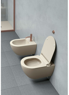 Mister Bâti|CUVETTE SUSPENDUE RIMLESS TORNADO EXTRA-GLAZE ANTI BACTERIEN GREGE 55x36 AVEC FIXATION SERIE PURA