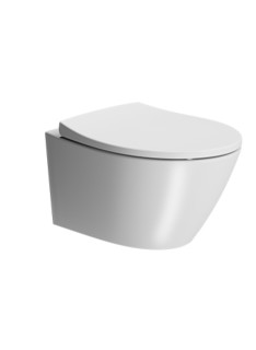 Mister Bâti|CUVETTE SUSPENDUE RIMLESS TORNADO EXTRA-GLAZE ANTI BACTERIEN 52x37 BLANC AVEC FIXATION SERIE MOD