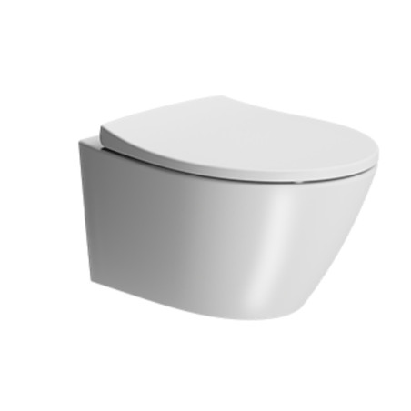 Mister Bâti|CUVETTE SUSPENDUE RIMLESS TORNADO EXTRA-GLAZE ANTI BACTERIEN 52x37 BLANC AVEC FIXATION SERIE MOD