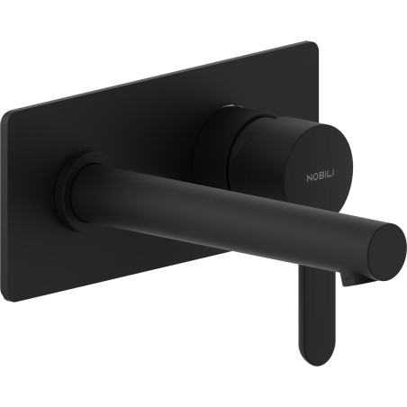 Mister Bâti|FACADE MITIGEUR LAVABO ENCASTRE 150 mm AVEC PLAQUE ABC NOIR MATT