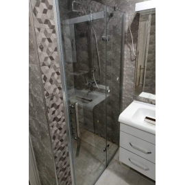 Mister Bâti|Paroi De Douche FLORA Droite CHROME 1 METRE
