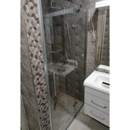 Mister Bâti|Paroi De Douche FLORA Droite CHROME 1 METRE